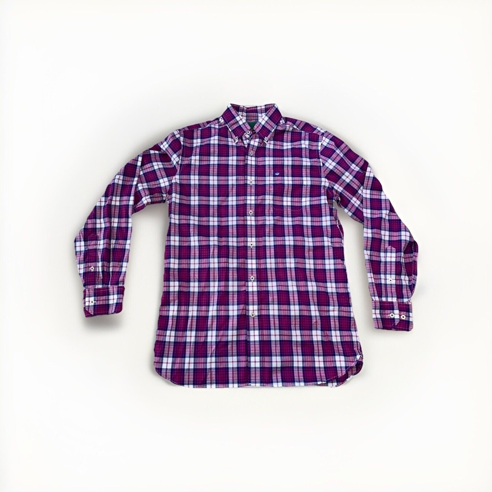 Southern Tide Club Mens Small Purple Pink Plaid Long Sleeve Button Down Shirt‎